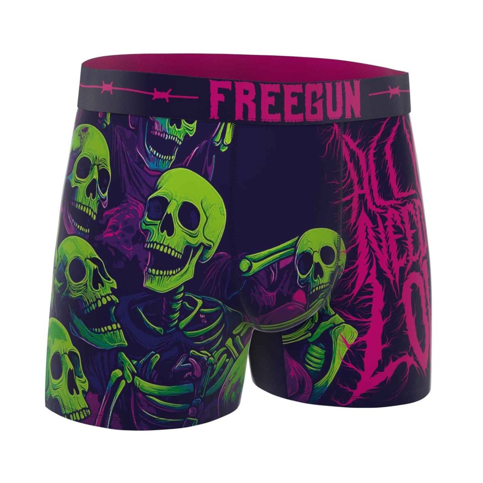 FREEGUN 3er-Pack Boxershorts Jungen Mikrofaser Skull - Kinder Boxer Totenkopf