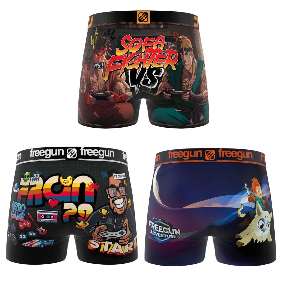 Set di 3 boxer in microfibra "Gaming" per ragazzo