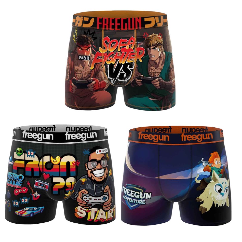 Set of 3 "Gaming" Boy's Microfibre Boxer Briefs