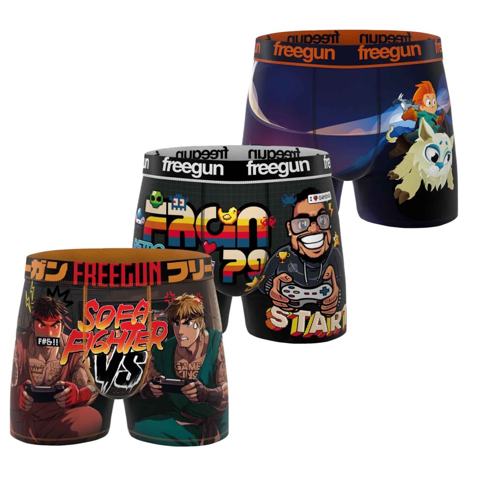 Set van 3 Microvezel jongensboxershorts "Gaming