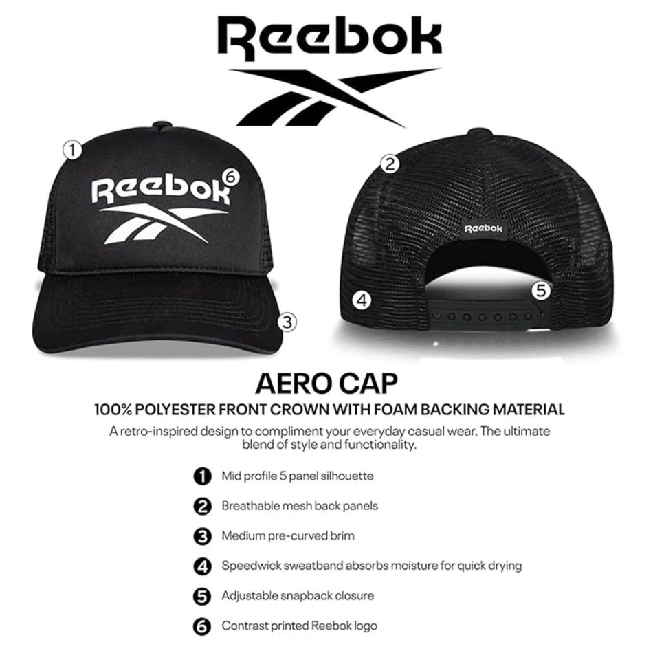 Cap Reebok Trucker Aero Cap - Baseball Cap Foam Mesh Snapback