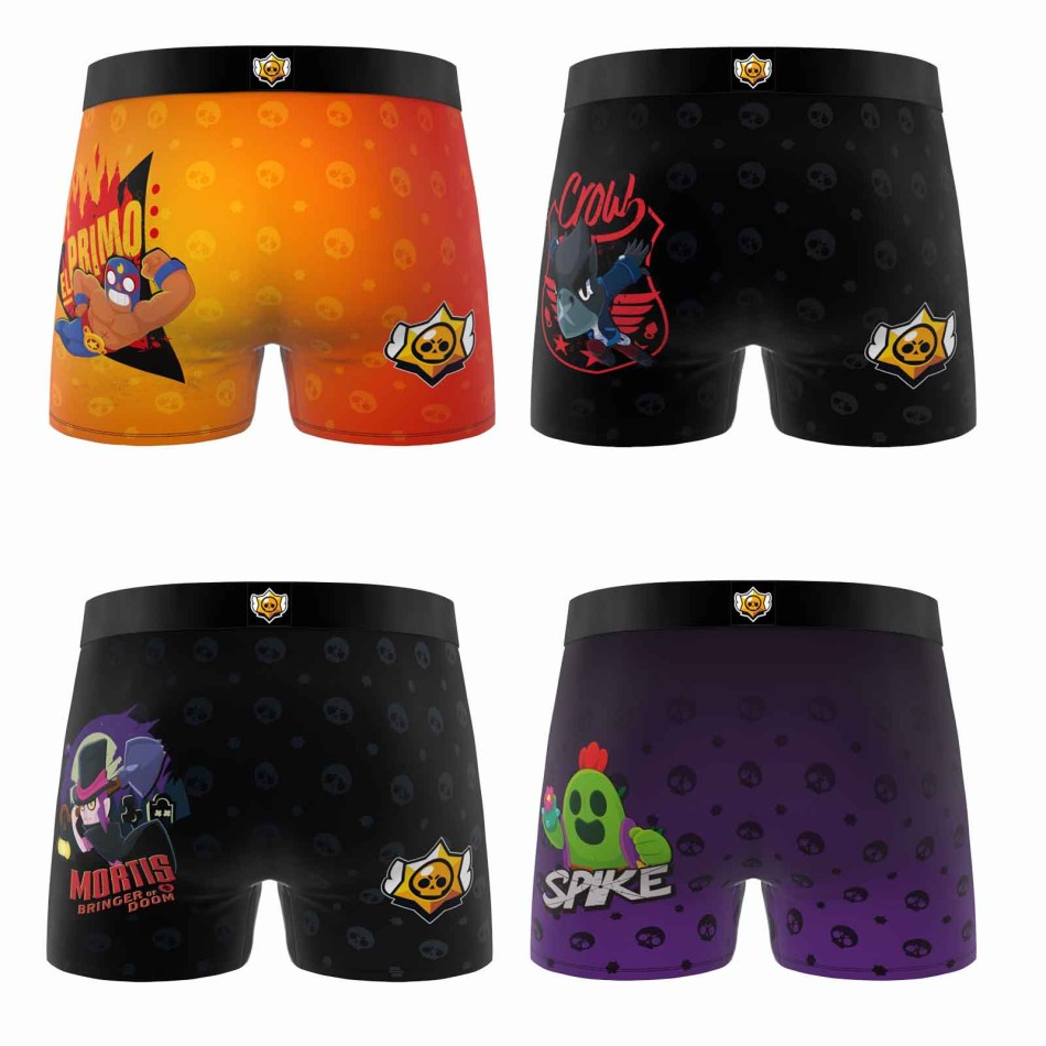 Lot de 4 Boxers Garçon Microfibre "Brawl Stars"