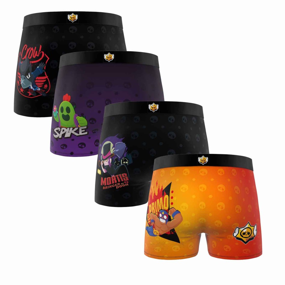 Lot de 4 Boxers Garçon Microfibre "Brawl Stars"