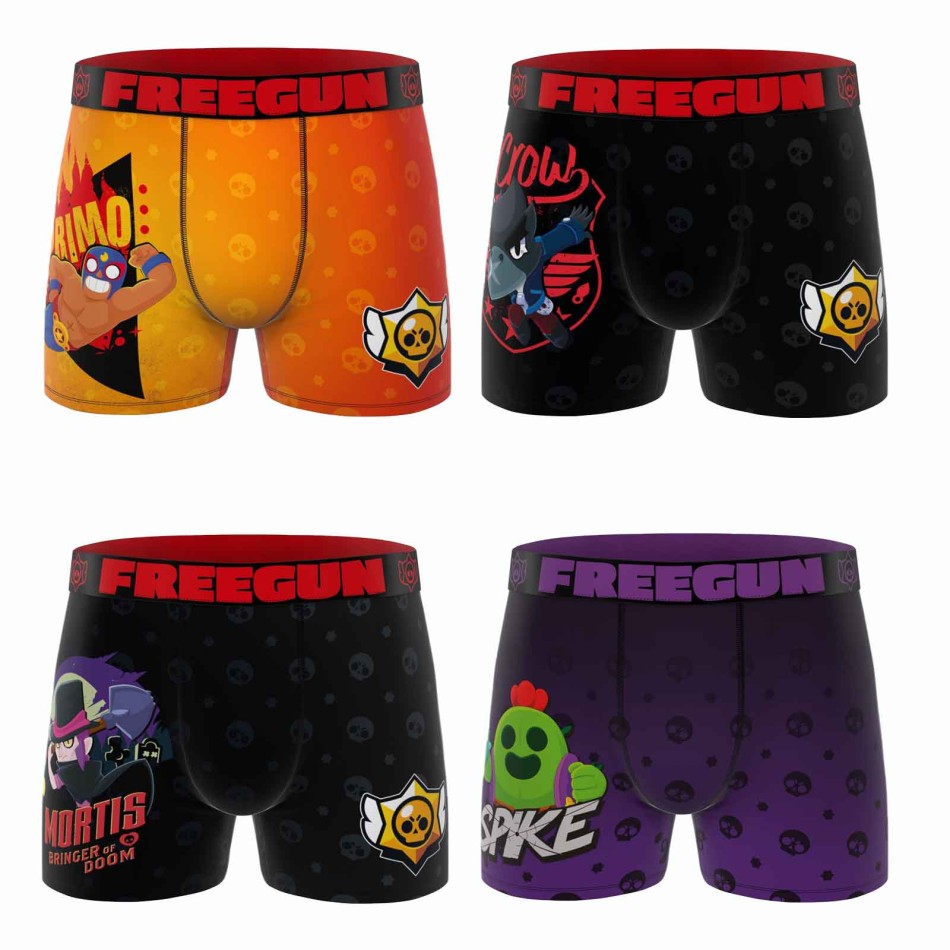 Lot de 4 Boxers Garçon Microfibre "Brawl Stars"