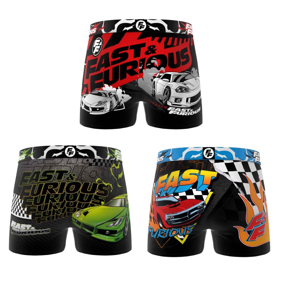 Lot de 3 Boxers Garçon Freegun Fast & Furious – Licence Officielle
