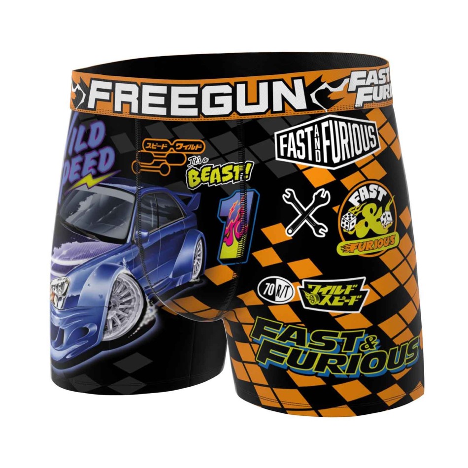 FREEGUN Set of 4 Fast & Furious Men's Microfibre Boxers - Comfort Racing Boxers