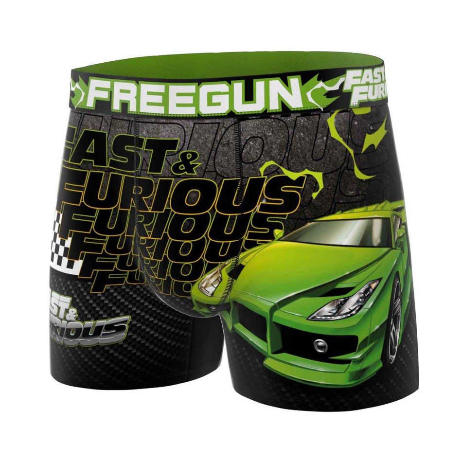 FREEGUN Set di 4 boxer in microfibra da uomo Fast & Furious - Boxer da corsa comfort