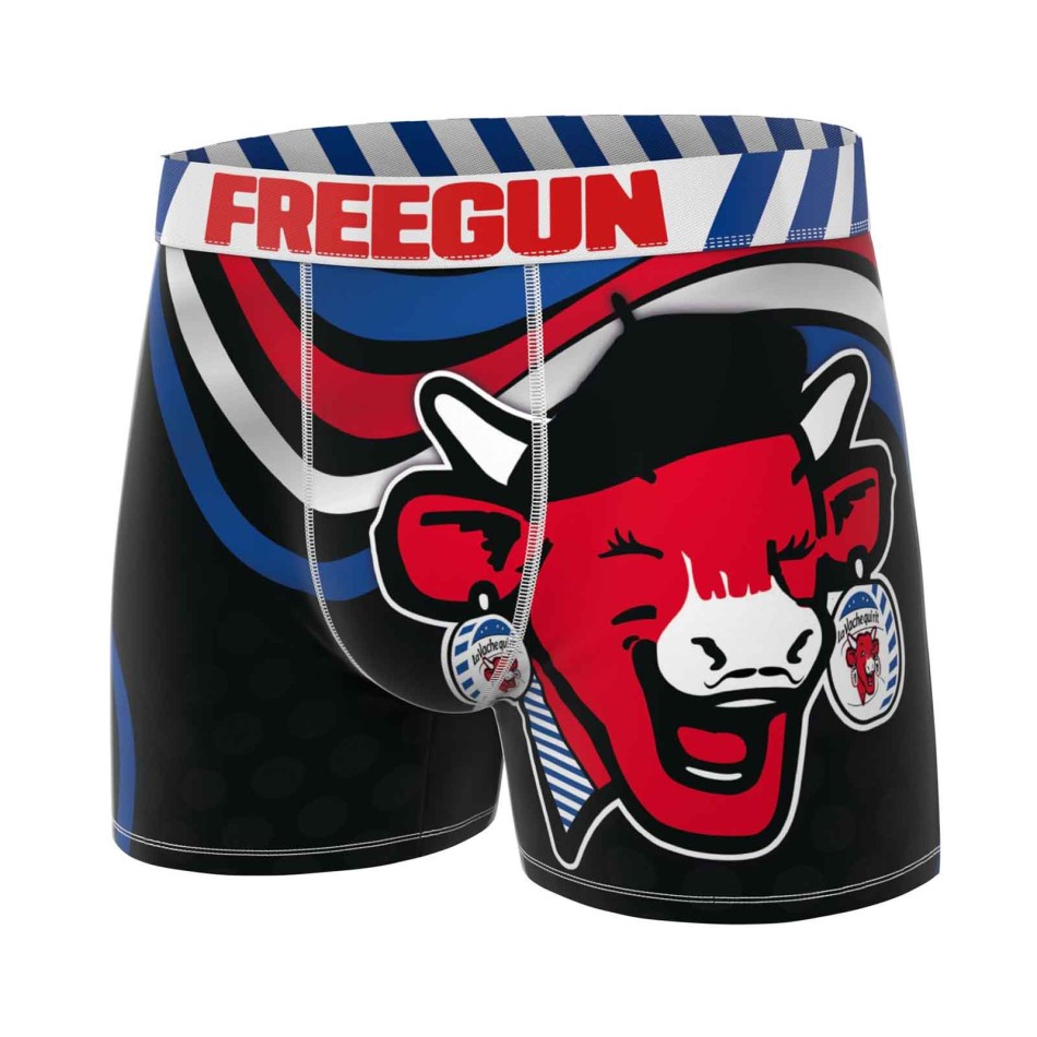 FREEGUN Boxer Homme Microfibre "La Vache qui rit 2" (The Laughing Cow 2)
