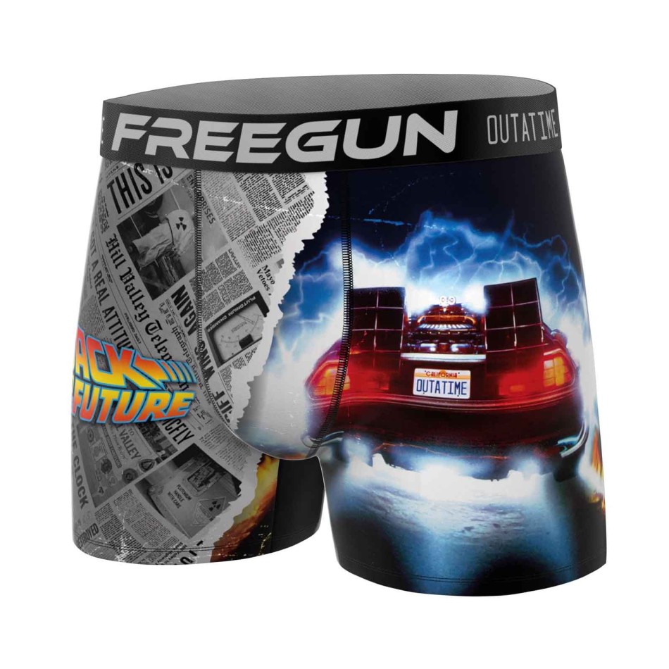 FREEGUN Lot de 3 Boxers Homme Microfibre Retour vers le Futur – Sous-vêtements Licence Officielle