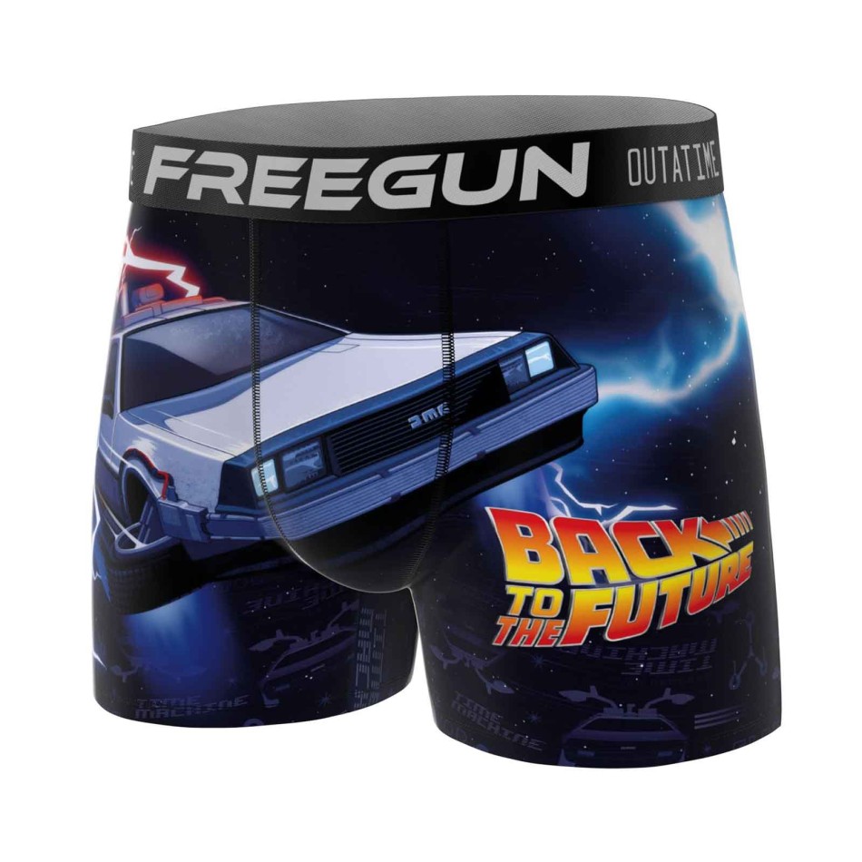 FREEGUN Lot de 3 Boxers Homme Microfibre Retour vers le Futur – Sous-vêtements Licence Officielle