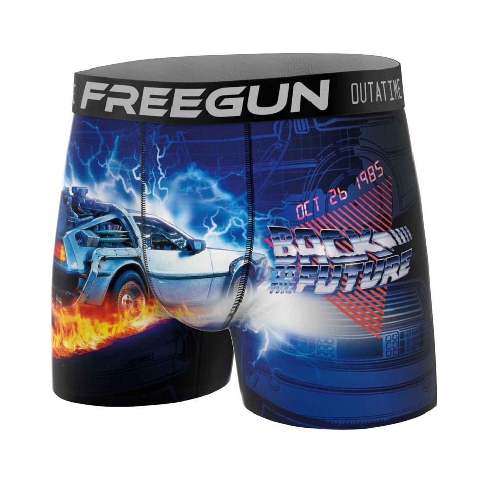 FREEGUN Lot de 3 Boxers Homme Microfibre Retour vers le Futur – Sous-vêtements Licence Officielle