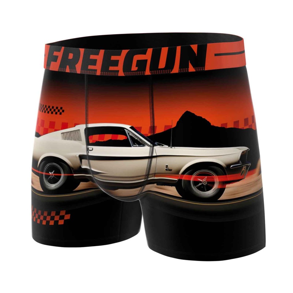FREEGUN Set om 5 mikrofiberboxershorts för män Car Collection - Komfortunderkläder för män
