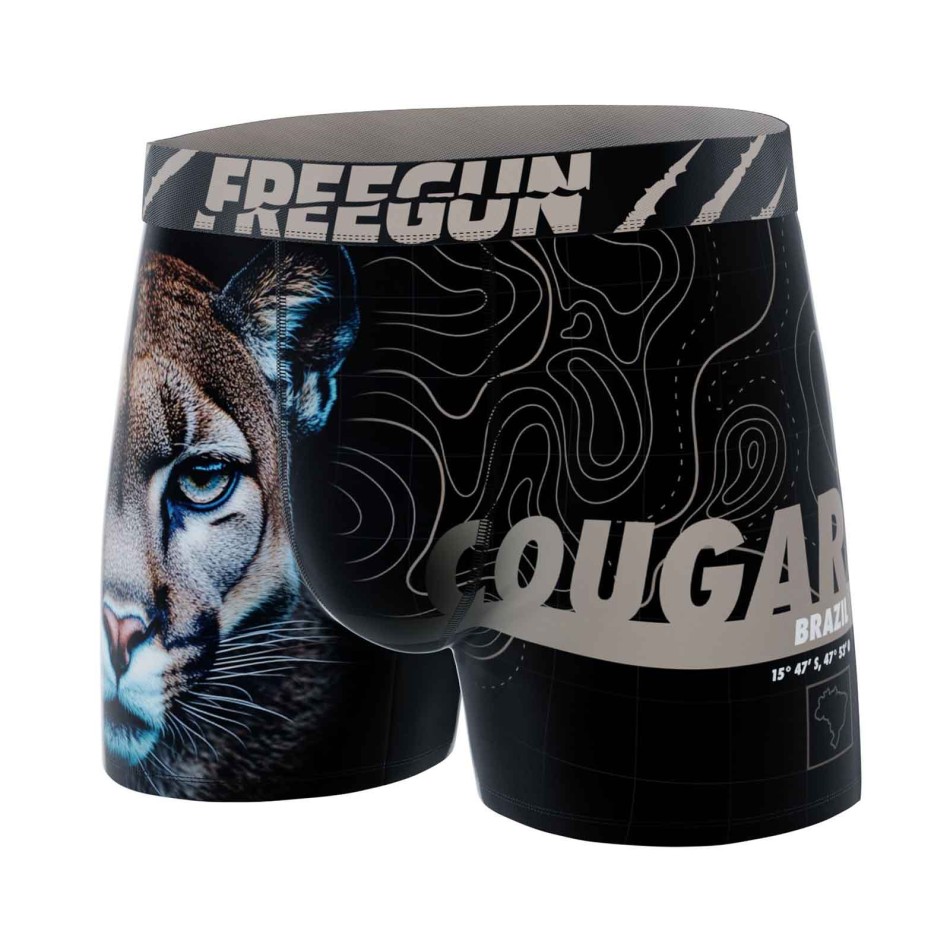 FREEGUN Boxer Homme Microfibre Cougar – Boxer FREEGUN Animal Confort | French Market