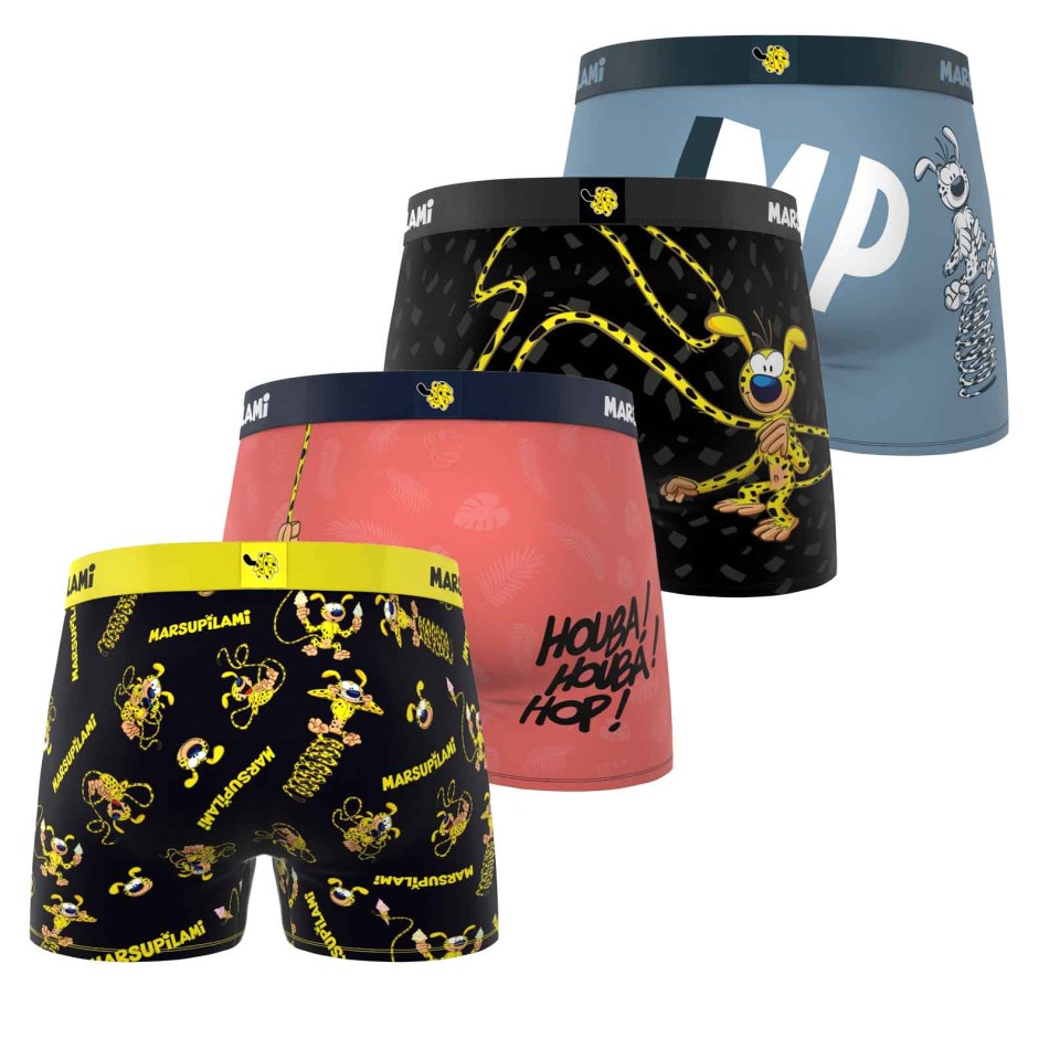 FREEGUN Set med 4 Marsupilami mikrofiberboxershorts för män - BD Confort | Underkläder French Market
