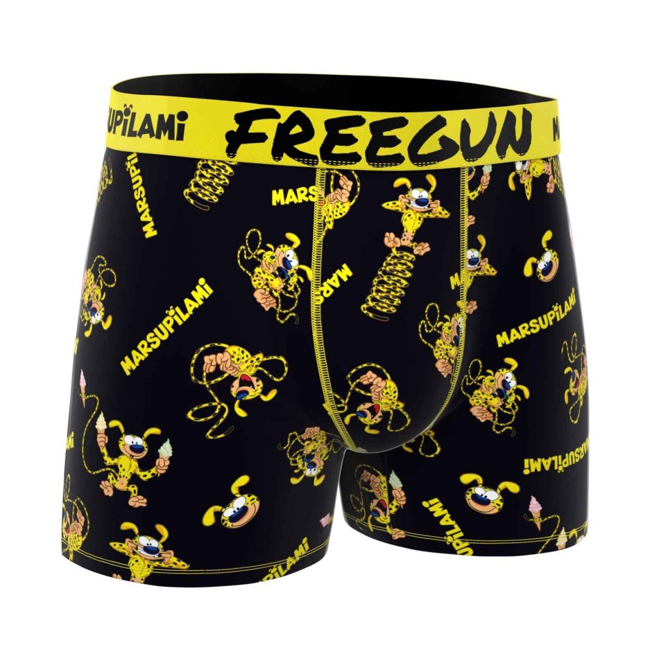 FREEGUN Juego de 4 calzoncillos bóxer de microfibra Marsupilami para hombre - BD Confort | Ropa interior French Market