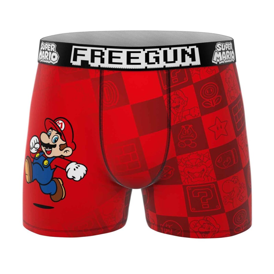 FREEGUN Boxer Homme Microfibre Super Mario Bros Yoshi Toad Pow