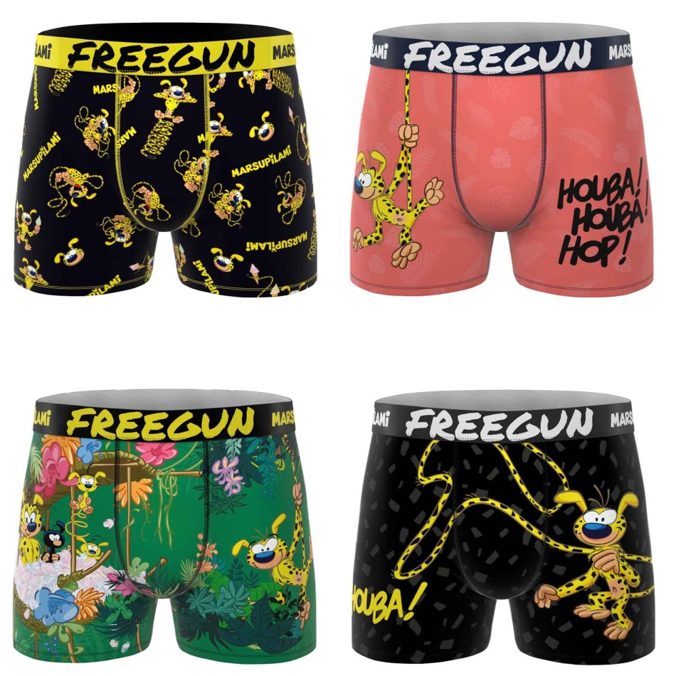 FREEGUN Set van 4 jongensmarseupilami microvezelboxers - Kindercomfort | French Market Veauche