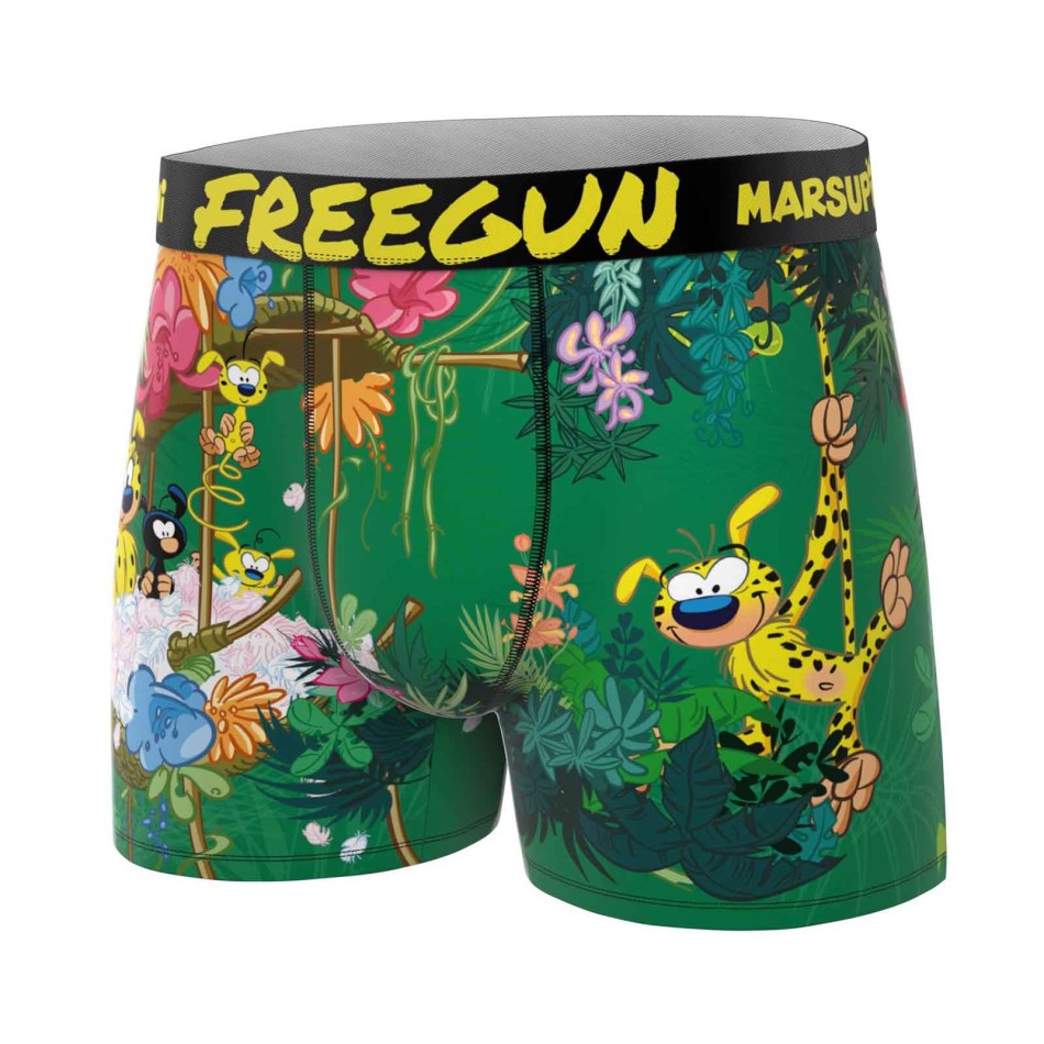 FREEGUN Set of 4 Boy's Marsupilami Microfibre Boxers - Child Comfort | French Market Veauche