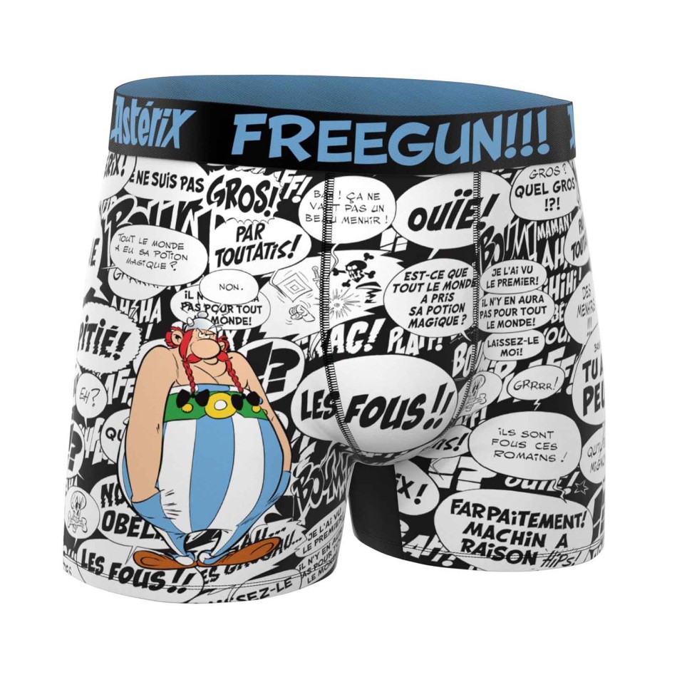 FREEGUN Set van 3 herenboxers Asterix Microvezel Comfort - French Market Veauche
