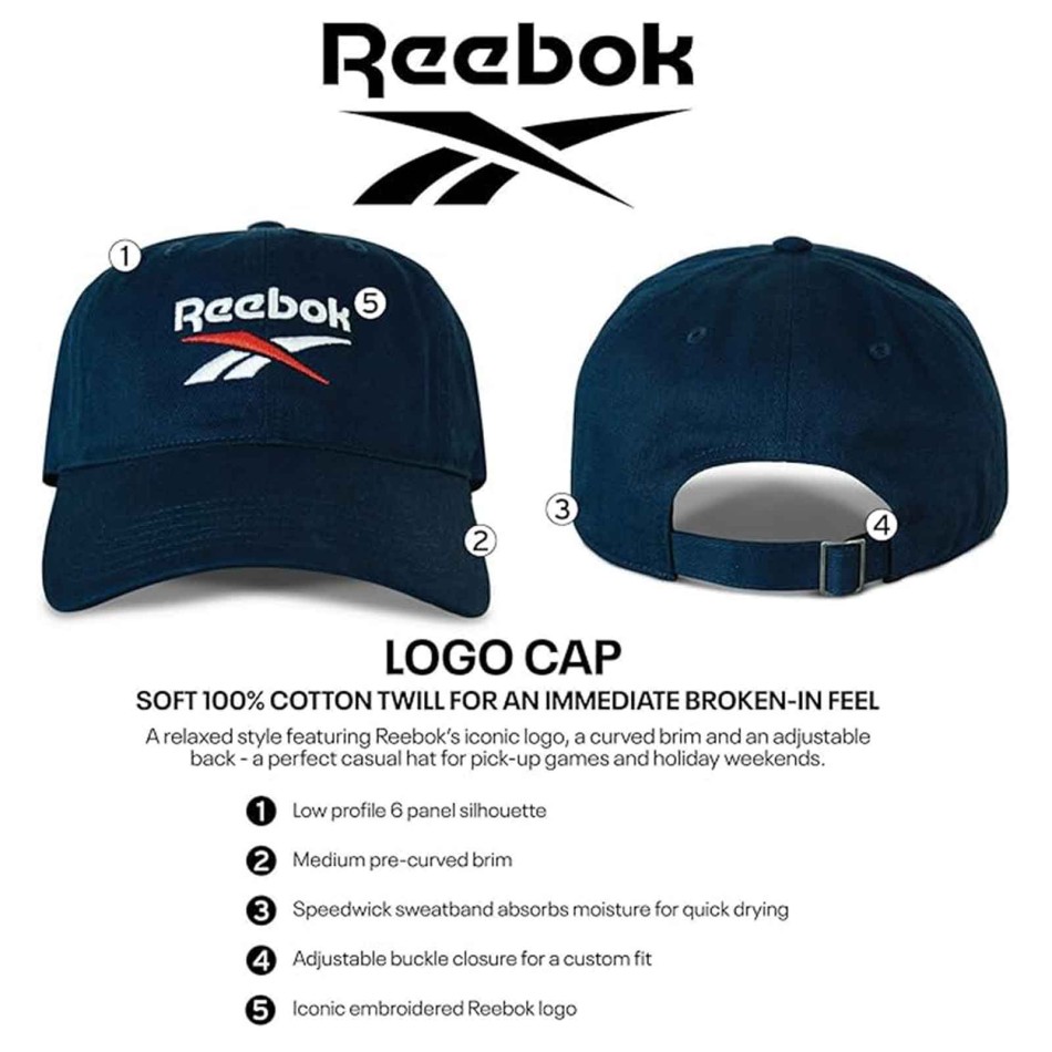 Casquette REEBOK Dad Cap Classic Logo Coton | Réglable & Confort | French Market