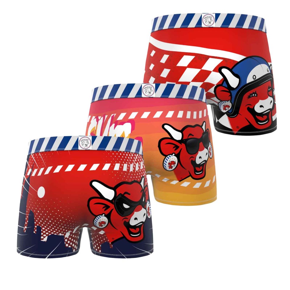 FREEGUN Set van 3 herenboxershorts van microvezel De lachende koe French Market
