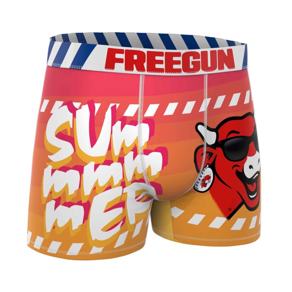 FREEGUN Set van 3 herenboxershorts van microvezel De lachende koe French Market
