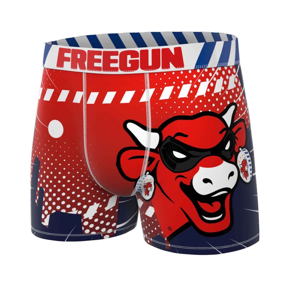FREEGUN Set van 3 herenboxershorts van microvezel De lachende koe French Market