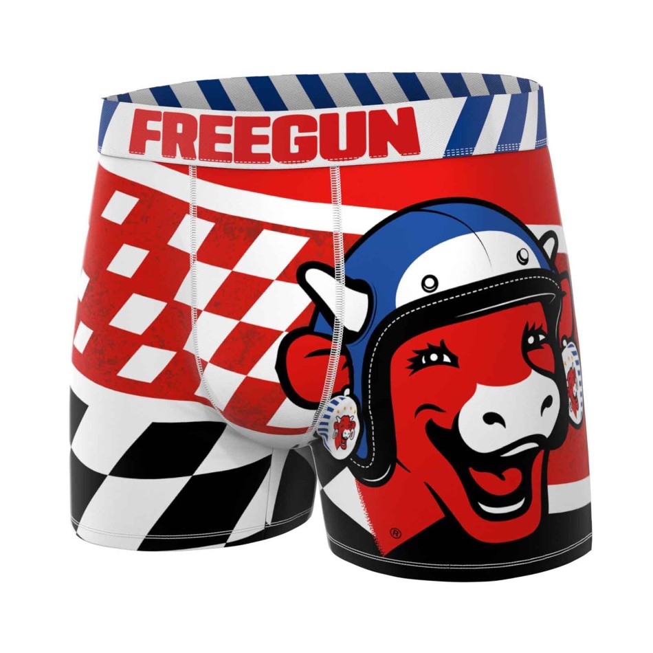 FREEGUN Set van 3 herenboxershorts van microvezel De lachende koe French Market