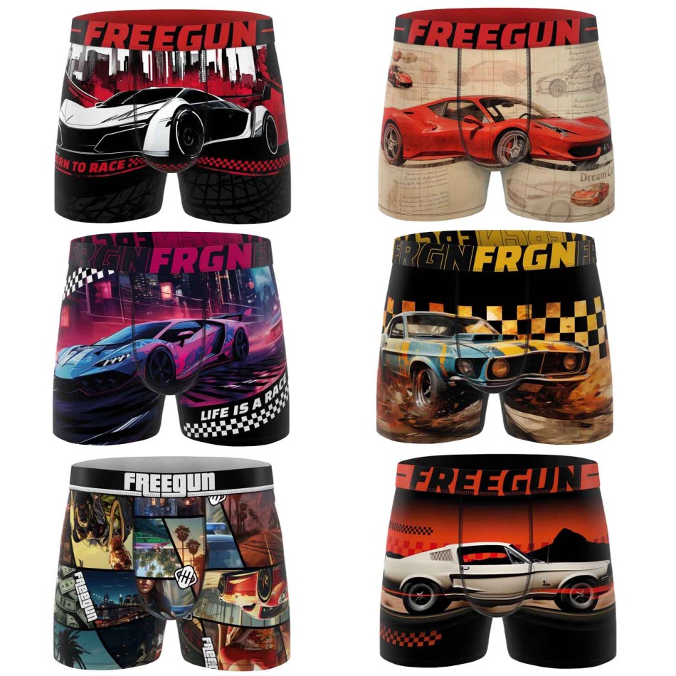 FREEGUN Set of 6 Boys Microfiber Boxers | French Market