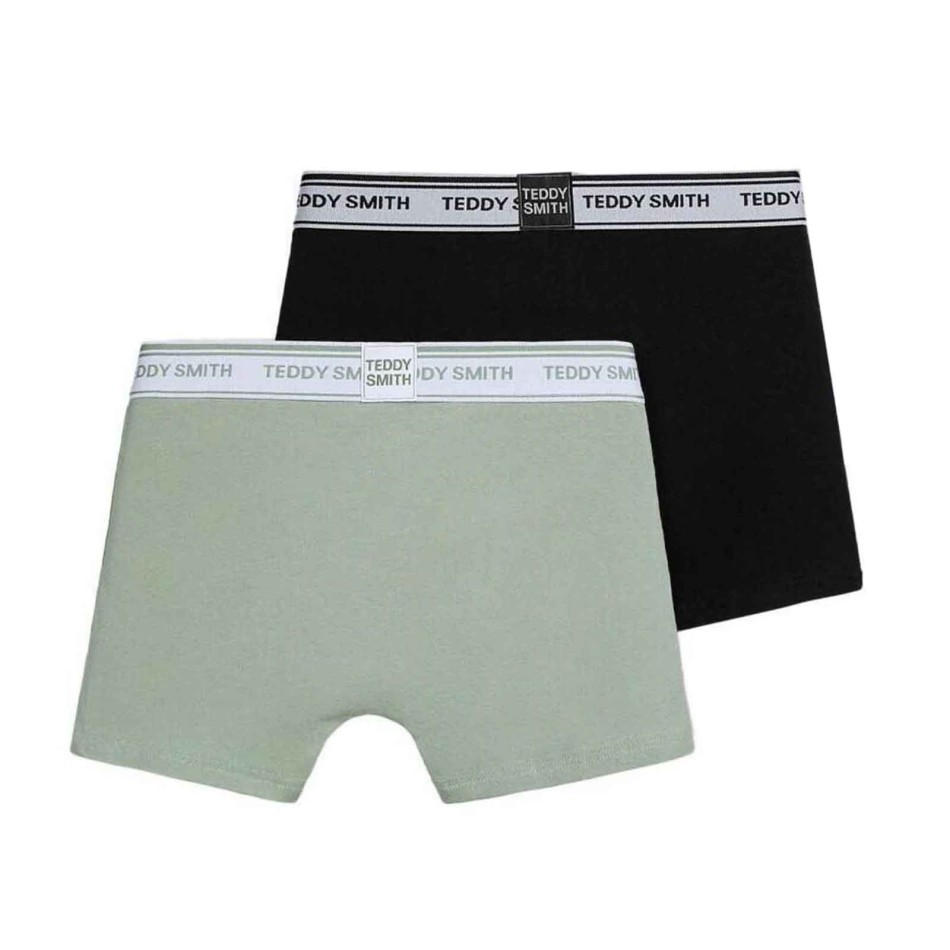 Teddy Smith Set of 2 Men's Boxers Cotton Khaki Black