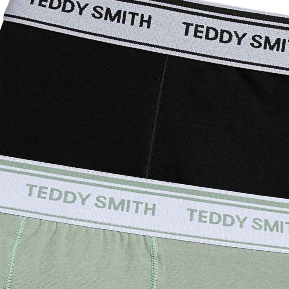 Teddy Smith Set di 2 boxer da uomo in cotone color kaki Nero