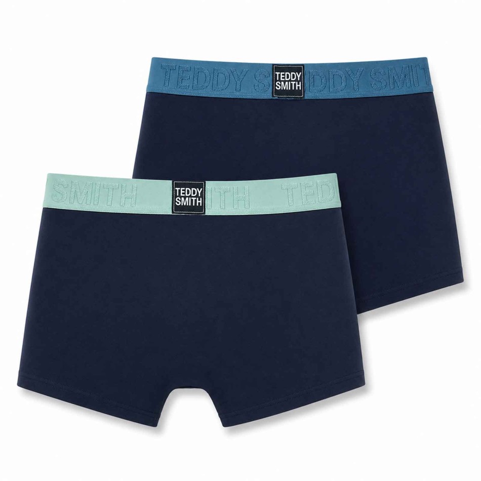 Teddy Smith Lot de 2 Boxers Homme Coton Blue Navy | Confort & Style