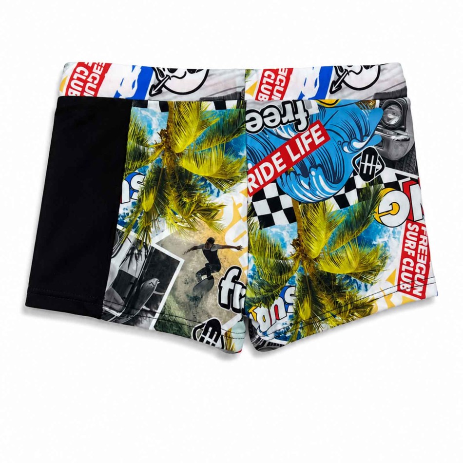 FREEGUN Badehose Jungen Surfing Ride Life | Swimmingpool Boxer