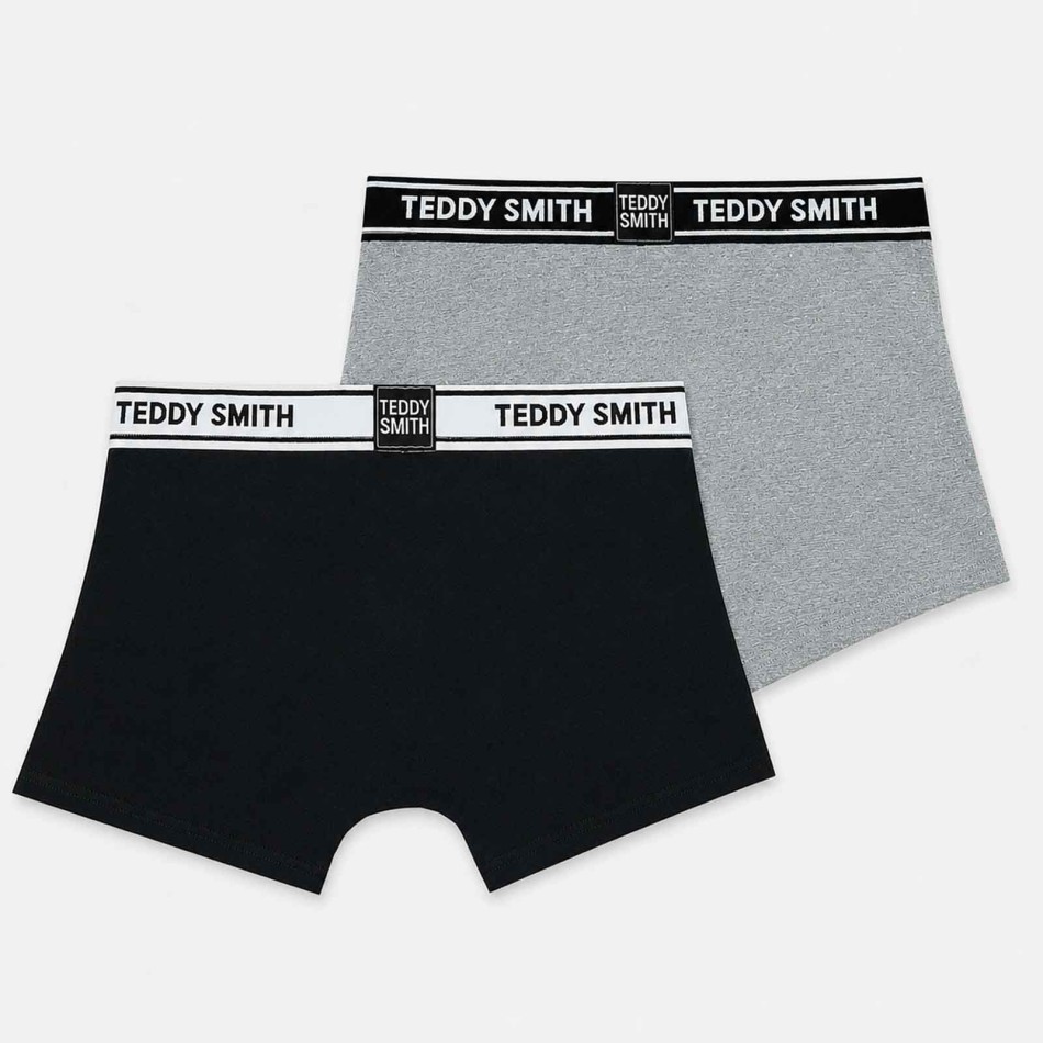 Set di 2 boxer da uomo in cotone grigio nero - Teddy Smith | Comfort ed eleganza di tutti i giorni