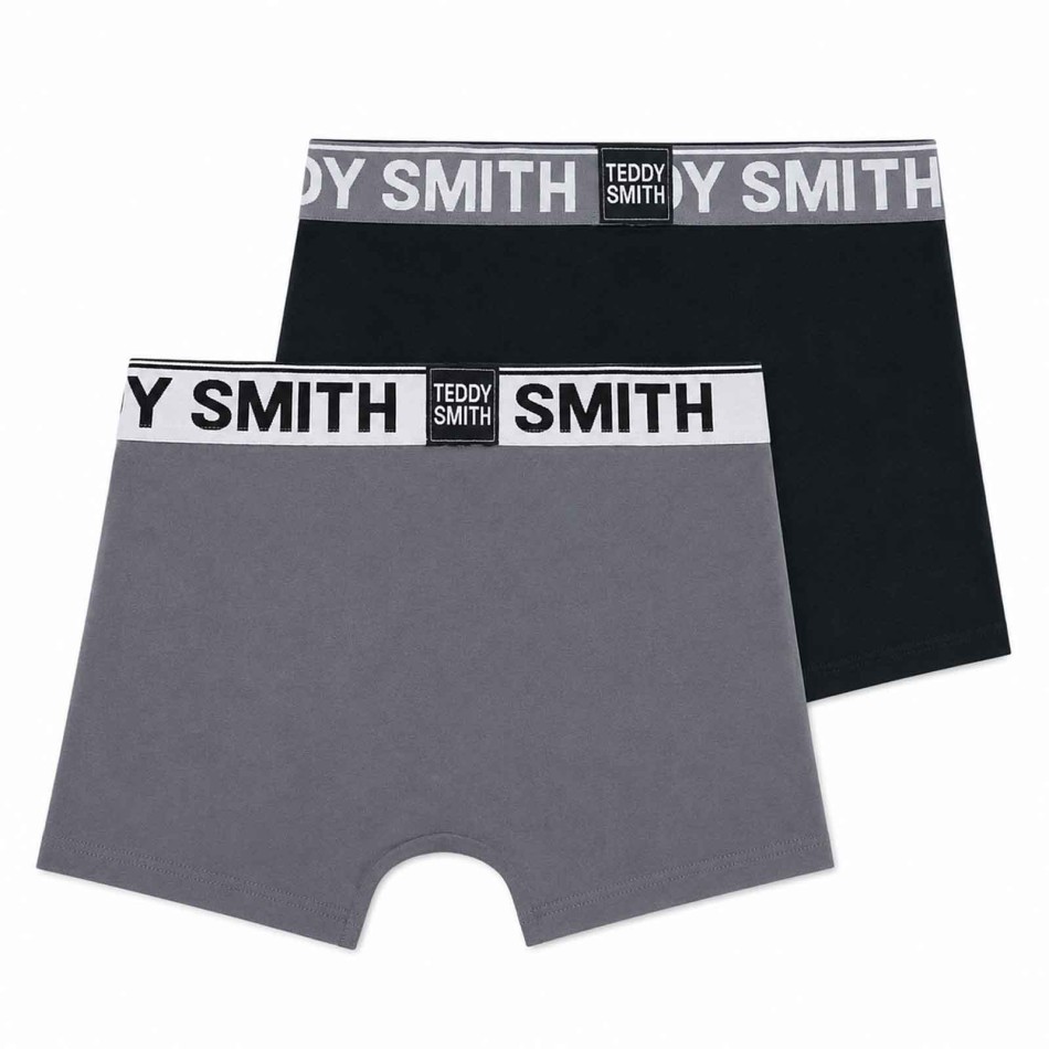 Set di 2 boxer da uomo in cotone grigio scuro - Teddy Smith | Comfort e stile per tutti i giorni