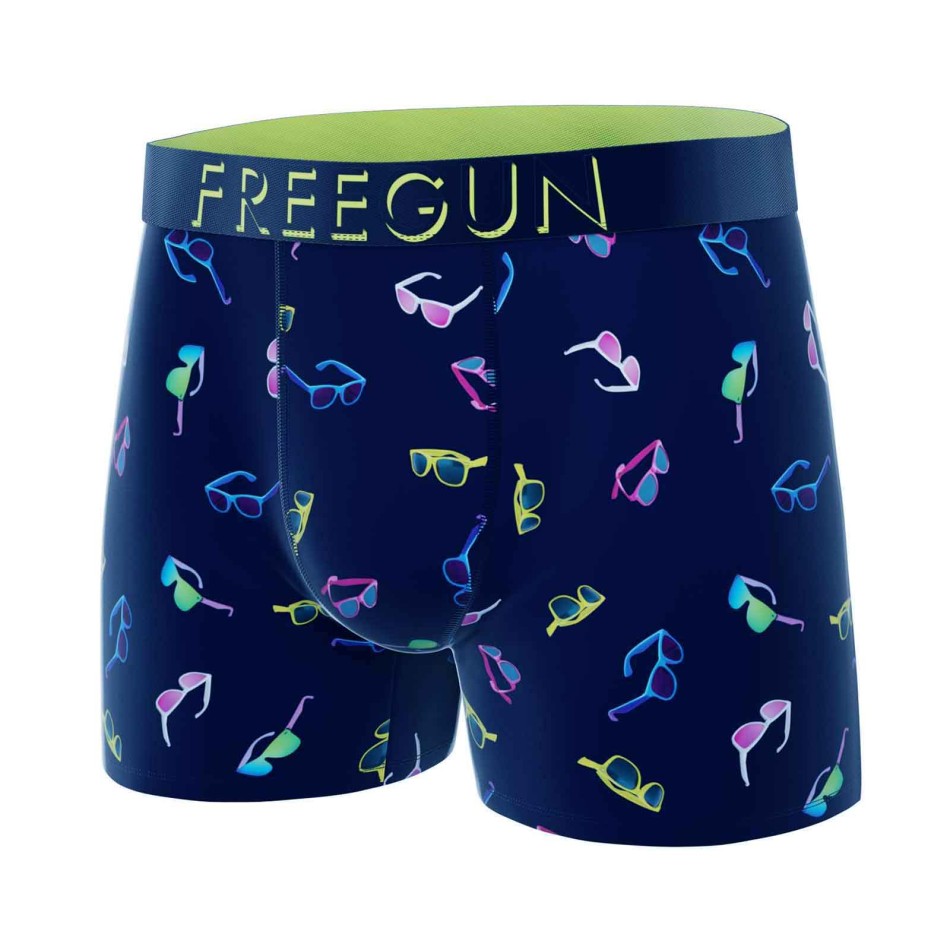FREEGUN Herren Boxer Mikrofaser "Sonnenbrillen" - Boxer Mann Original Komfort | French Market