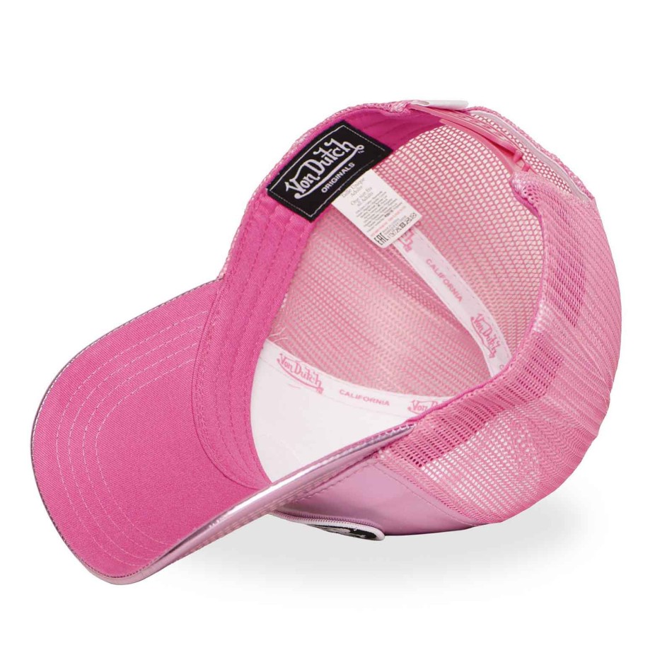 VON DUTCH Shiny Glossy Silver or Pink Trucker Cap
