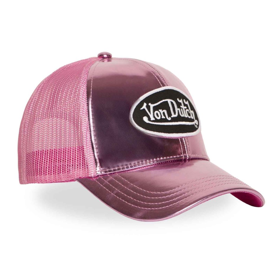 VON DUTCH Shiny Glossy Silver or Pink Trucker Cap