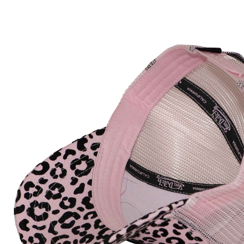 VON DUTCH Leopardmössa med nät och broderad central logotyp