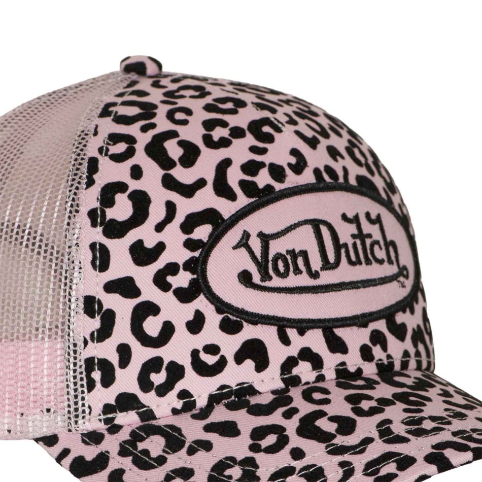 VON DUTCH Leopard Cap con rete e logo centrale ricamato