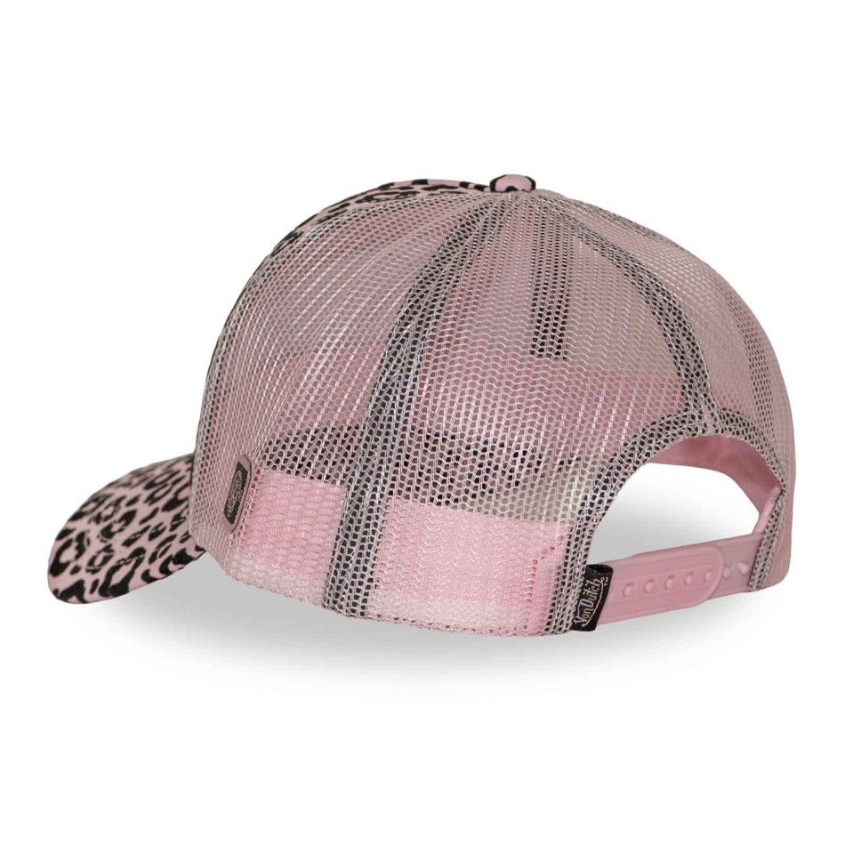 VON DUTCH Leopardmössa med nät och broderad central logotyp