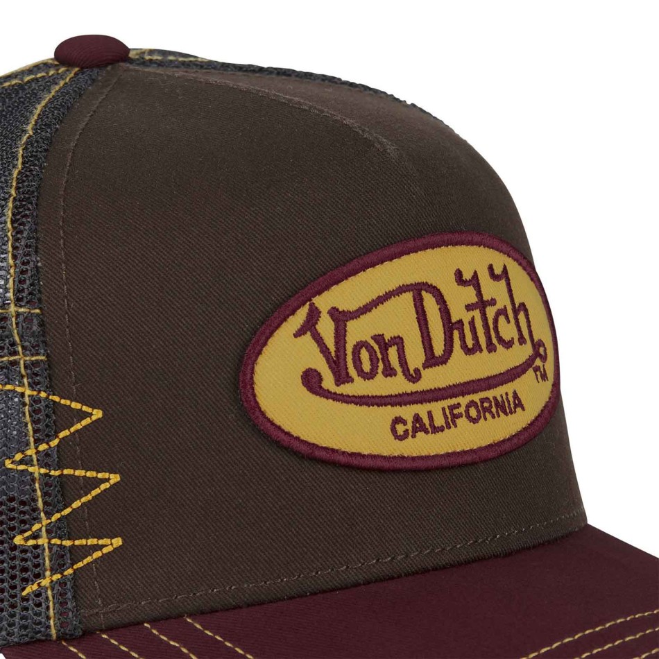 VON DUTCH Distressed Trucker Cap, Gray, for Men and Women