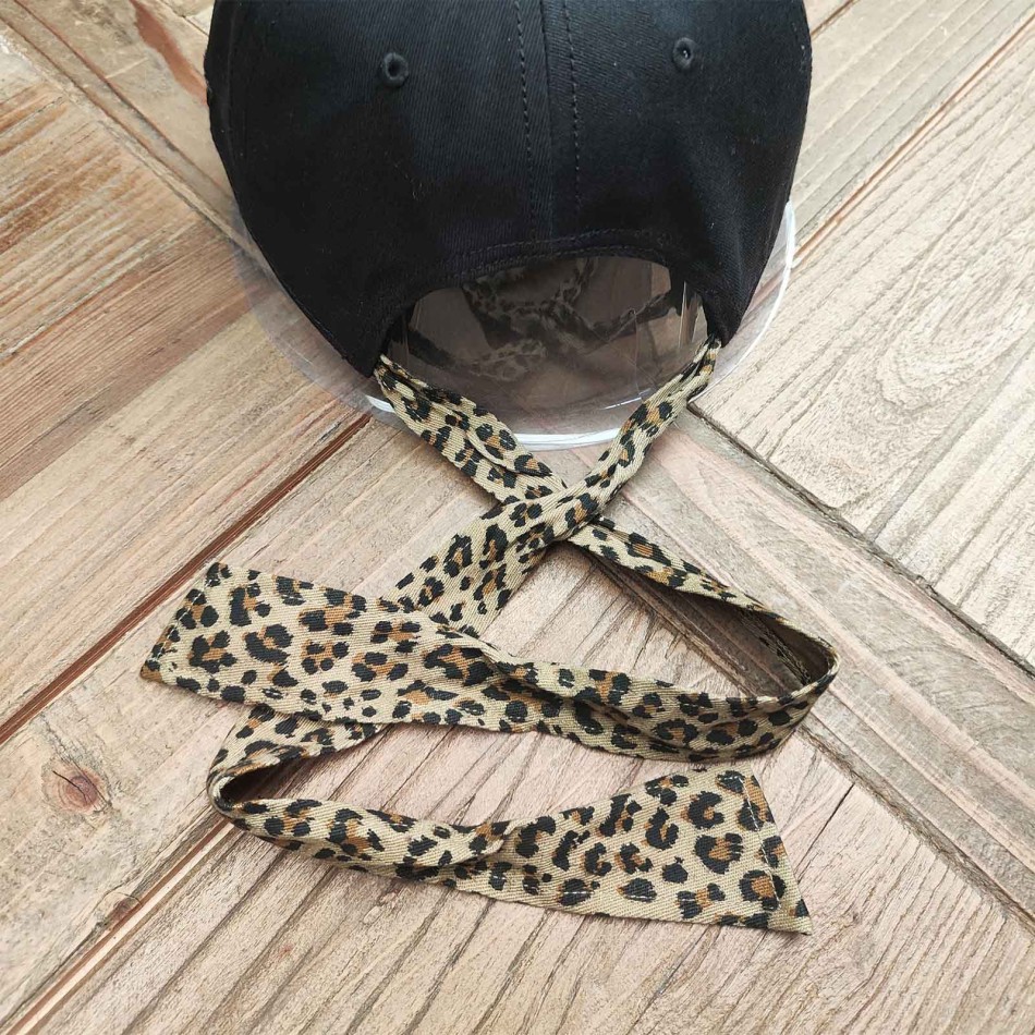 VON DUTCH Women's Leopard-Print Bow Baseball Cap