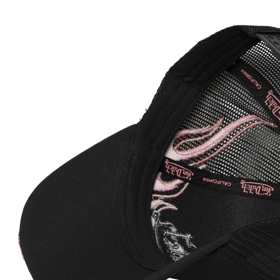 VON DUTCH Gorra Trucker Pink Flames Negro Rosa