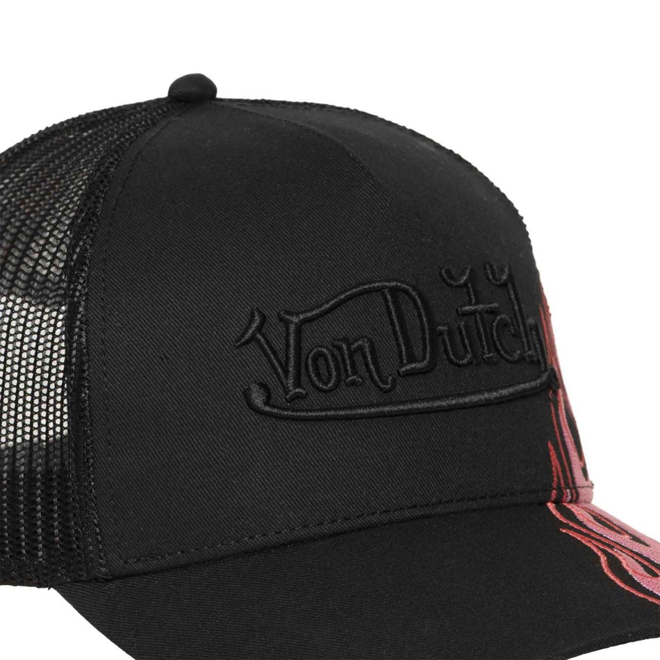 VON DUTCH Truckerpet Pink Flames Zwart Roze