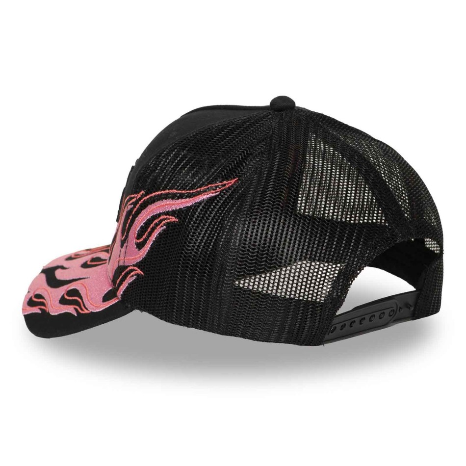 VON DUTCH Truckerpet Pink Flames Zwart Roze