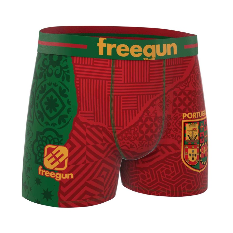 FREEGUN Men's Microfiber Soccer Boxer Shorts - Portugal