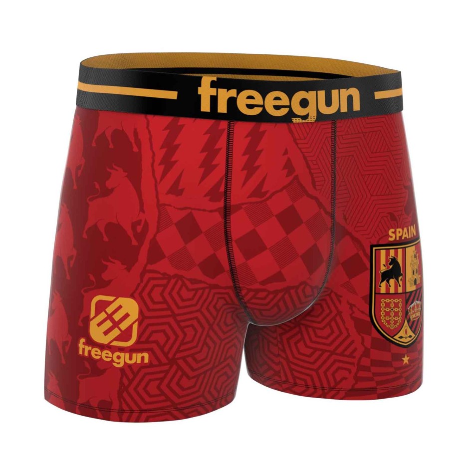 FREEGUN Men's Microfiber Soccer Boxer Shorts - Spain
