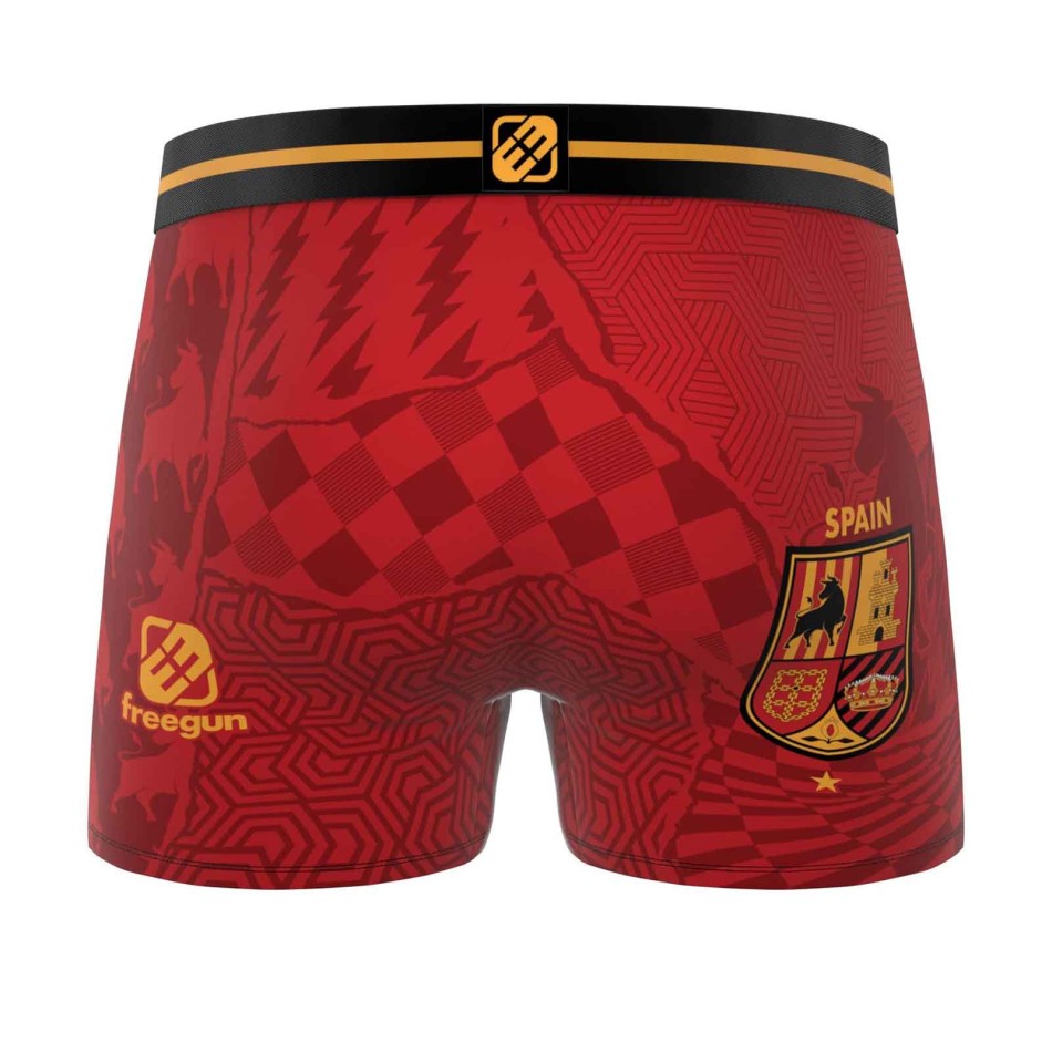 FREEGUN Boxershorts för män i mikrofiber, fotboll, Spanien