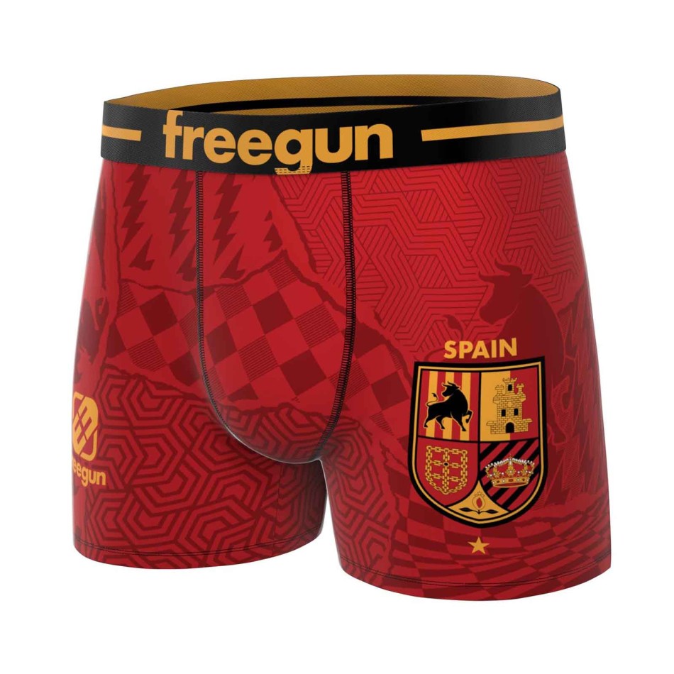 FREEGUN Set van 4 herenboxershorts van microvezel voor voetbalfans